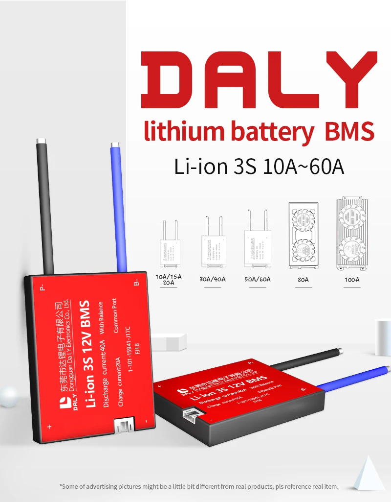 12V BMS 3S 40A Circuit Board Daly Li-ion BMS 15A 20A 30A 50A 60A