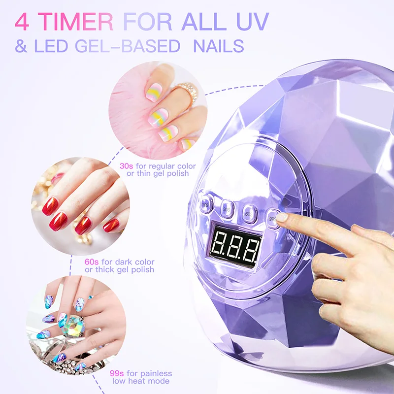 78W UV LED Lamp For Manicure Professional Nail Dryer Nail Art Lamp Fast Curing Gel Polish Ice Lamp With Sensor Timer LCD Display