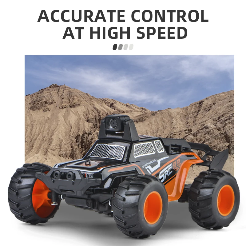 Mini 1:32 High-Speed RC Car 25KM/H WiFi Real-Time Video LED Light Dual-Speed Switching APP Control Off-Road Remote Control Car