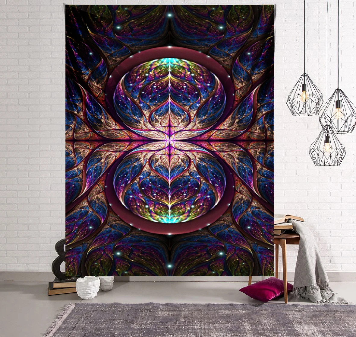 India magic printed blanket meditation tapestry wall hanging mandala wall painting home psychedelic wall hanging Tapiz