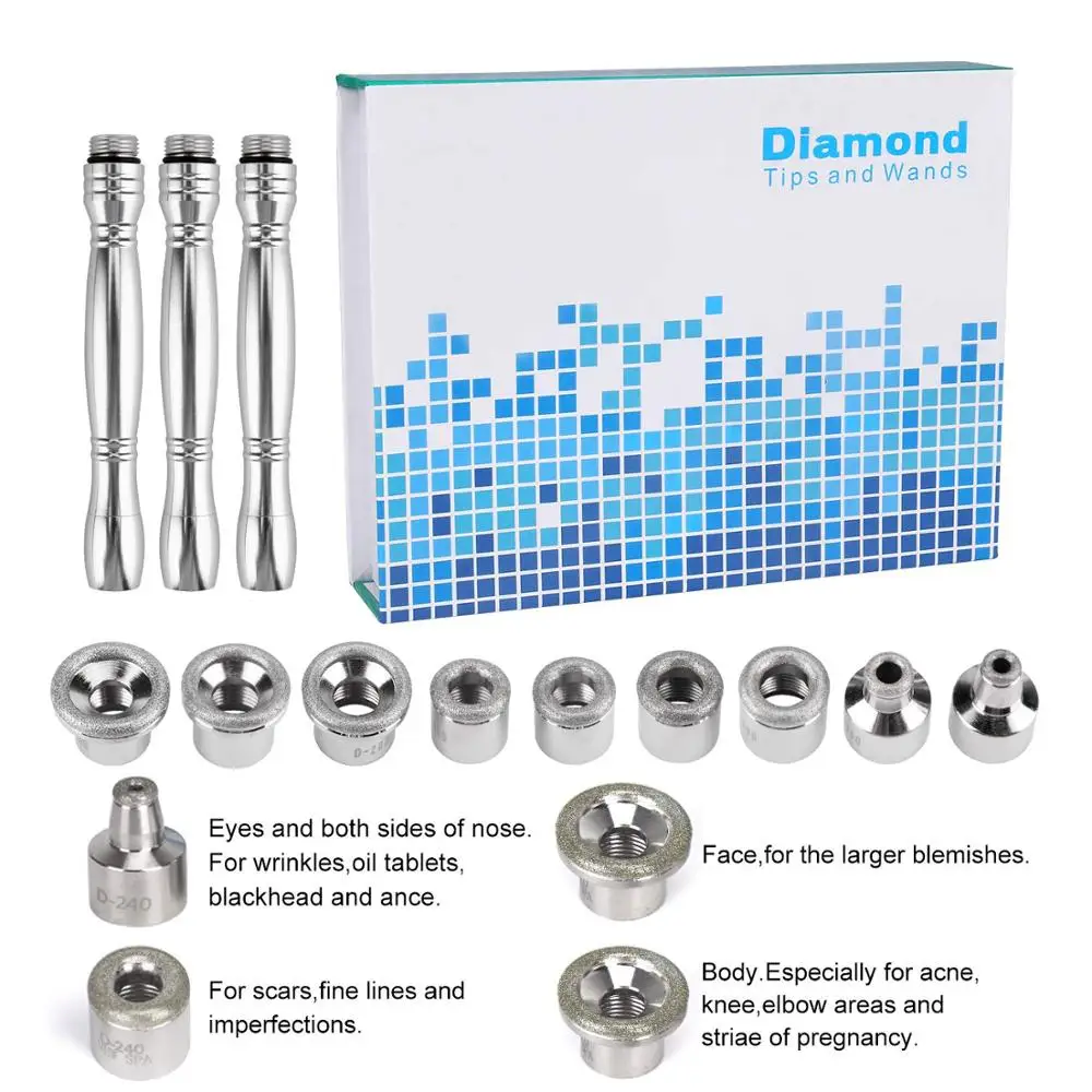 Máquina de descascamento de diamante microdermoabrasão, spray de esfoliação de cravos, remoção de dermoabrasão de rugas, peeling facial para spa,