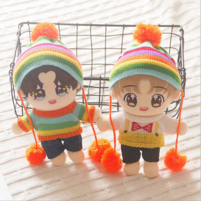 22cm  Doll Clothes for kpop doll accecoire Hat Plush Toys Soft Skirt Sweater Play House Dolls Accessories for Doll Gifts