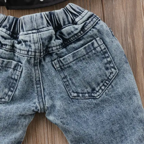 Casual New Baby Kid Girls Summer Casual Pants Denim jeans Ripped Patch Fashion Size 1-5T