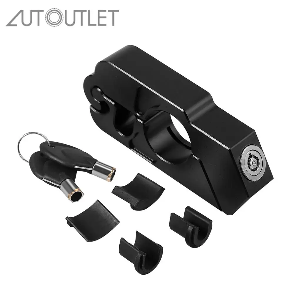 

AUTOUTLET Motorcycle Motorbike Handlebar Throttle Grip lock Anti-theft Security Lock Black For ATV Car Scooter Motor Lock Kit