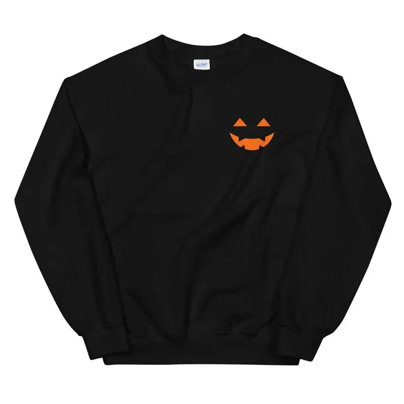 

Minimalist Halloween Sweatshirt Pumpkin FaceCrewneck Spooky Sweatshirt Hoodie Women Fashion 100%Cotton Sweatshirt Drop Shipping