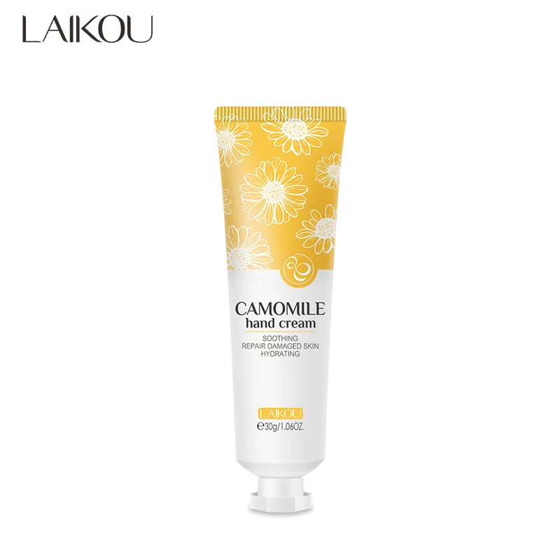 LAIKOU Chamomile Hand Cream Deep Moisturizing Refreshing Gentle Soften Keratin Improve Dry Body Lotion Hand Cream Skin Care