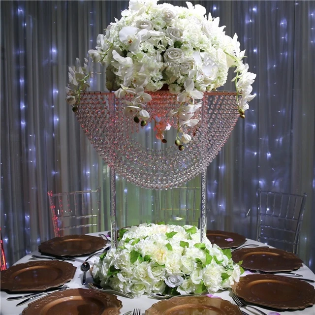 

5pcs) Crystal Wedding Table Centerpiece Vases for Centerpieces Tall Crystal Metal Vase Flower Stand Holders Wedding Cen udao1193