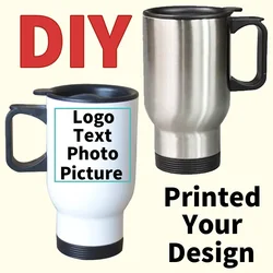 DIY Custom Print Picture Image Photo Text Logo Stainless Steel Mug Car Thermos Water Bottle Cup Personalized Creative Gift