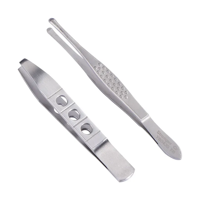 

Stainless steel round eyelash tweezers eyebrow trimming grafting false eyelashes tweezers