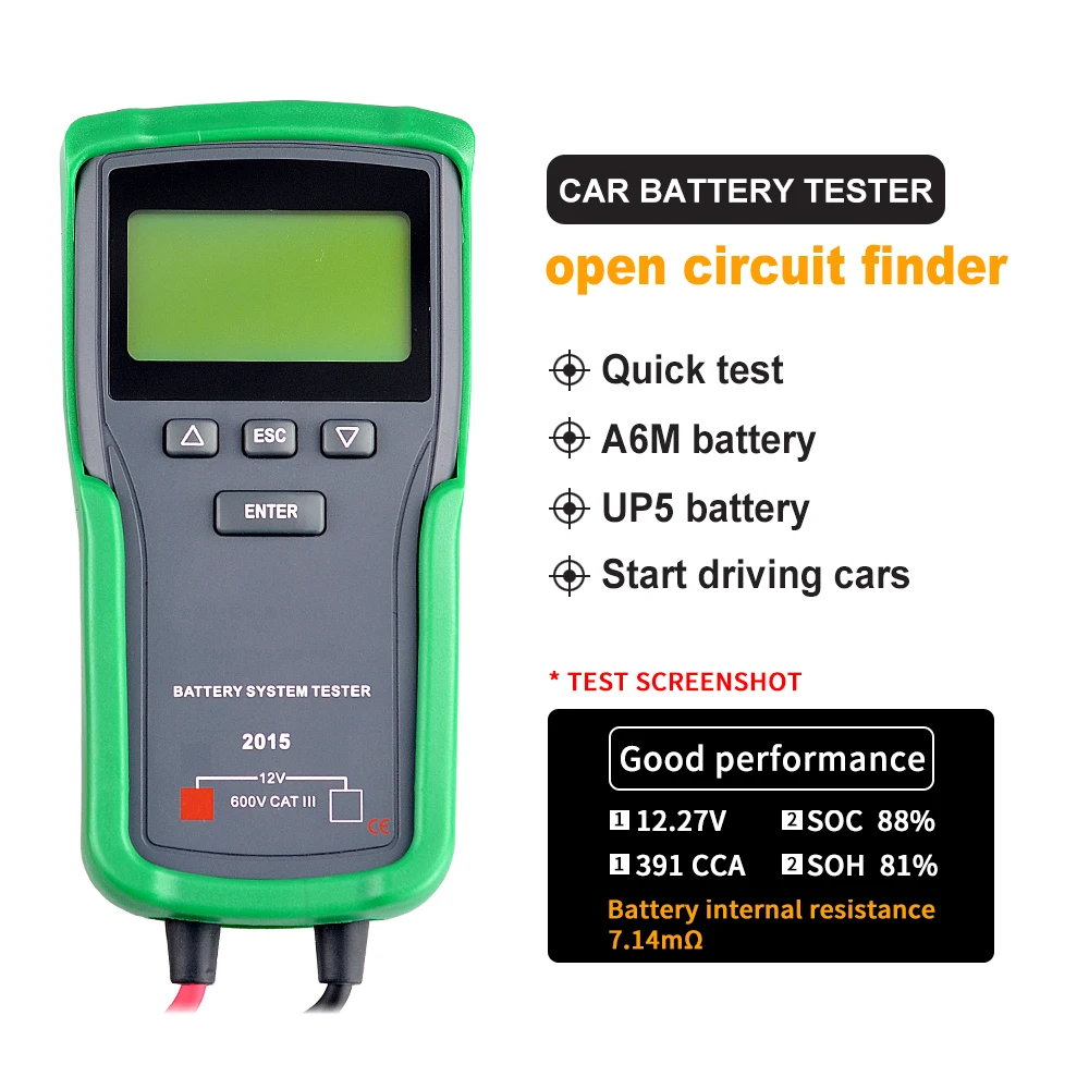 

Holdpeak-Automotive Battery Tester, Voltage Checker, for Battery Status,Engine Activtion System, Charging System, HP-2015, 12V