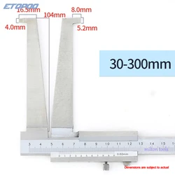 10-160mm  30-300 Inner Groove Caliper Inside Vernier Caliper Stainless Steel Long Claw For Inner Diameter Measurement Tool Gauge