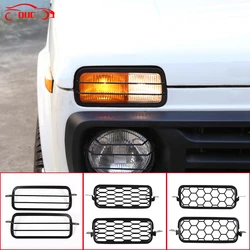 2pcs Stainless Steel Car Front Fog Light Cover Honeycomb Grille Grill Trim For LADA NIVA Auto External Accessories