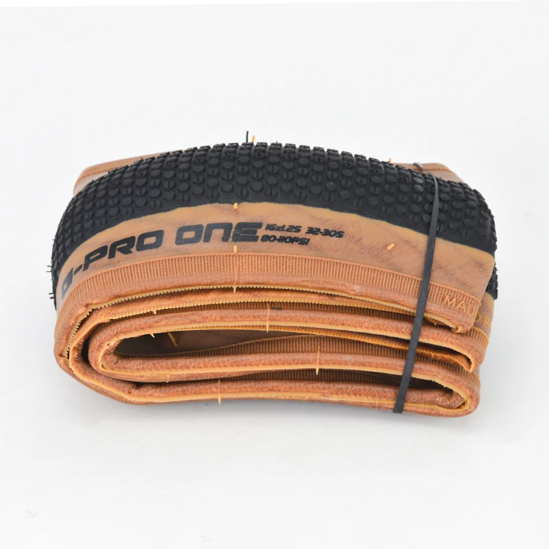 1pc G-PRO ONE 16x1.25 32-305 Folding Bike Tire 16 inch Brown Skin Edge Anti-slip Tire 305 Lightweight Folding Tire for 305 Bike