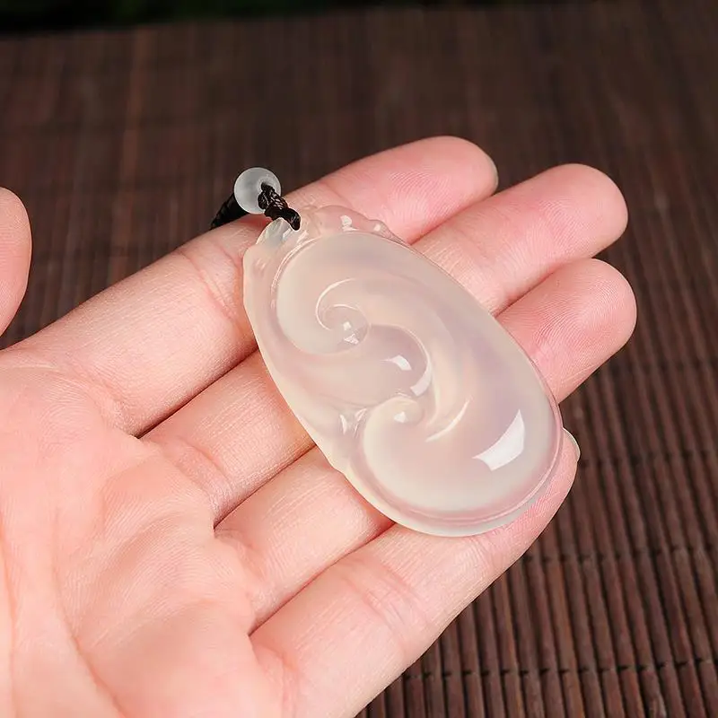 Agate Pendant Ice Jade Lucky Stone Natural Exquisite Chalcedony Necklace Quality Jewelry Accessories Neck Decoration Gift