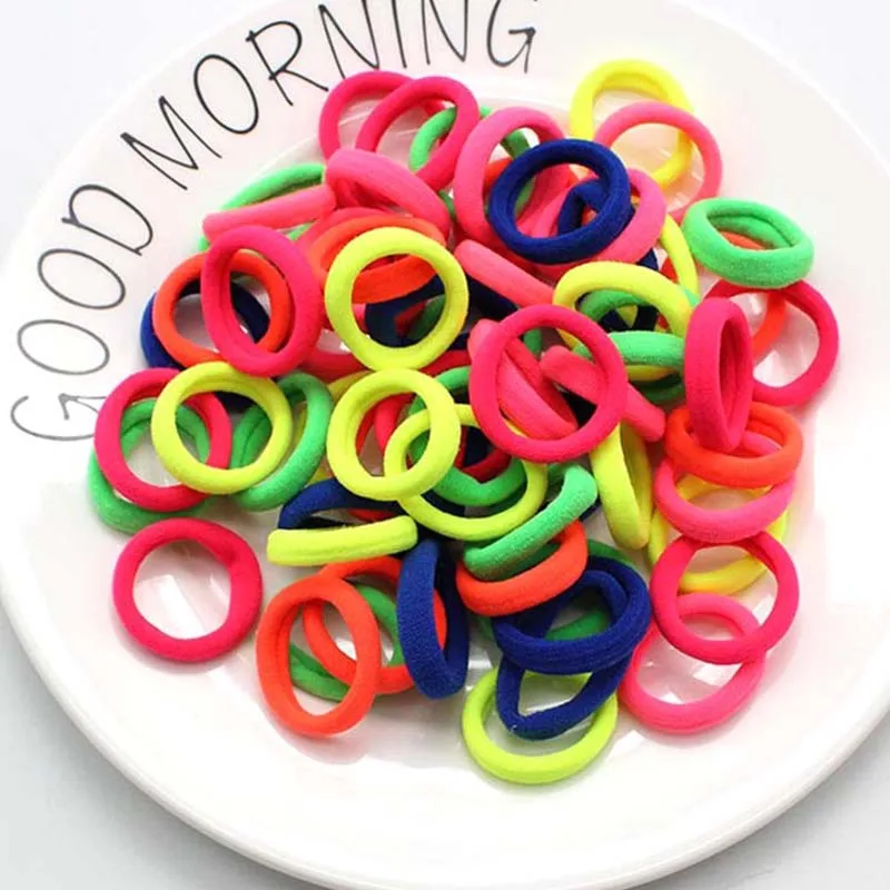 3 CM Black Colorful Scrunchies Coffee Pink Rubber Band Rope Headband Hair Accessories White Ties Gum Elastic Hair Bands For Girl