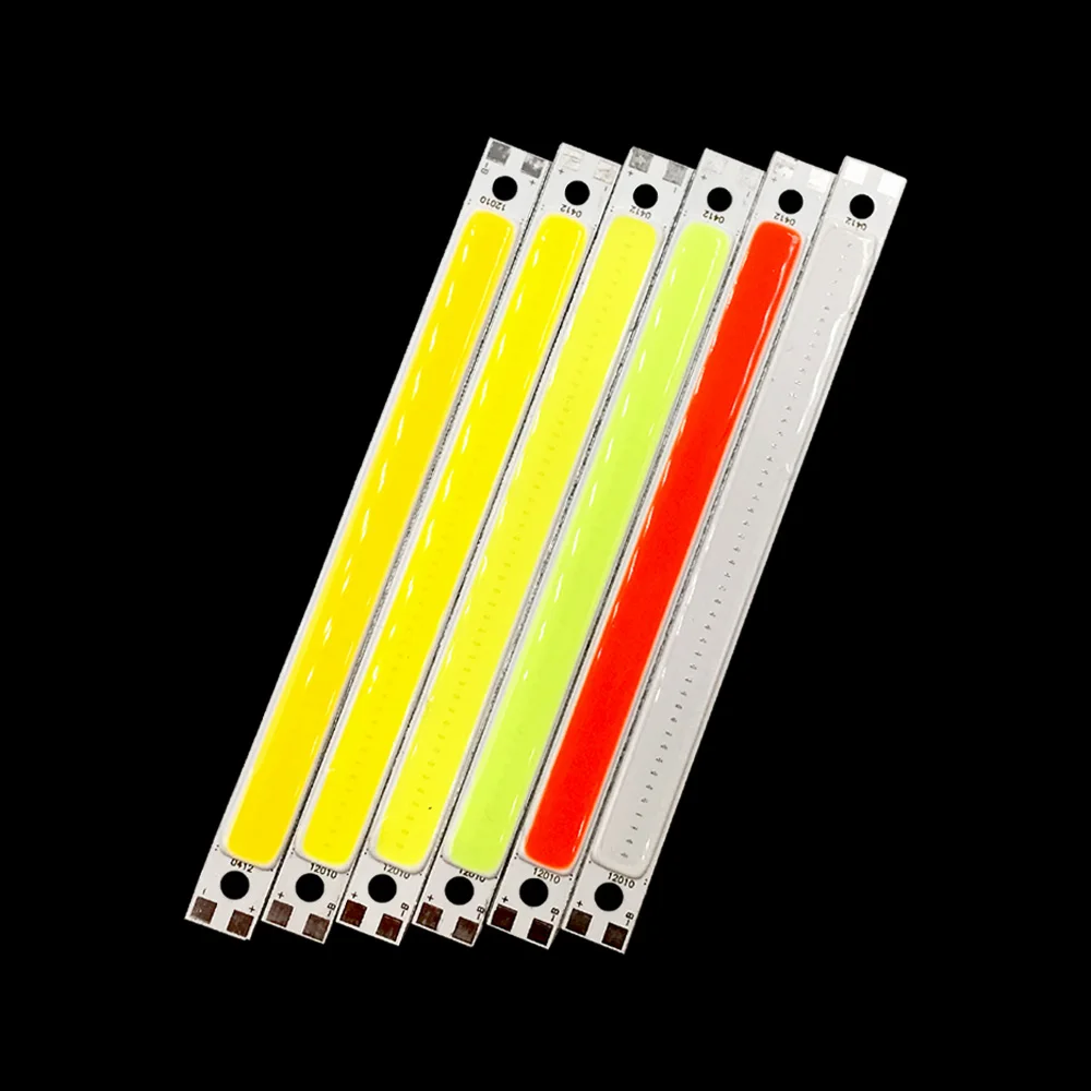 12V COB Strip Light Bulb 1000LM Blue Green Red White Color LED for Car Lighting Drone Signal Lights DIY Decor Lamps 120x10mm