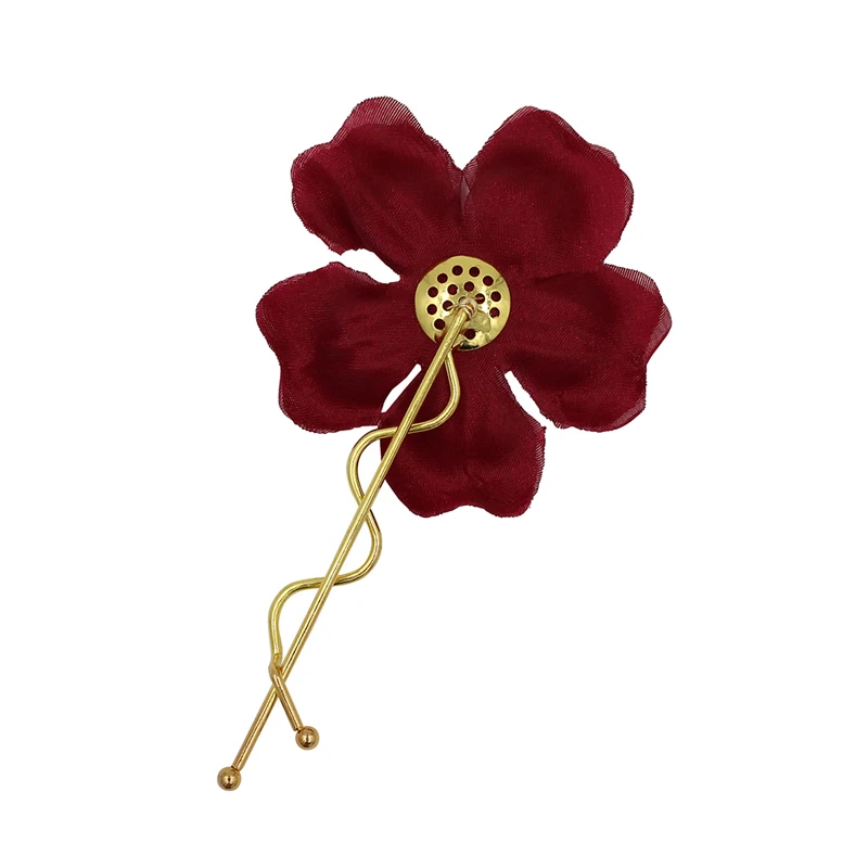 O390 acessórios de moda adorável design frisado hairpins casamento nupcial hairpiece com fio vermelho flores para a mulher