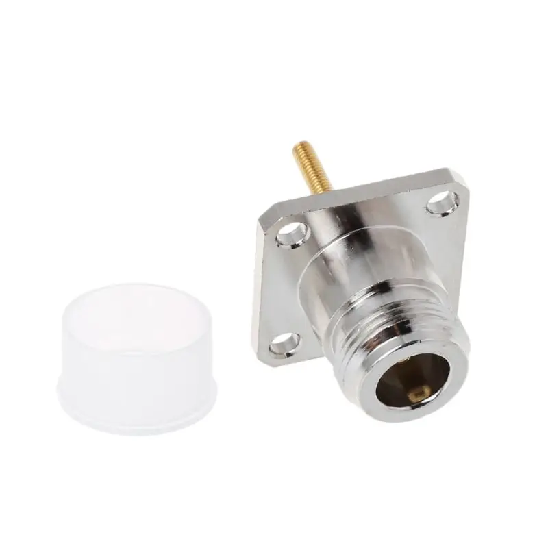 Brass N Female Jack Connector With 4 Hole Flange Mount Chassis RF Adapter Long Solder Pin Terminal L69A