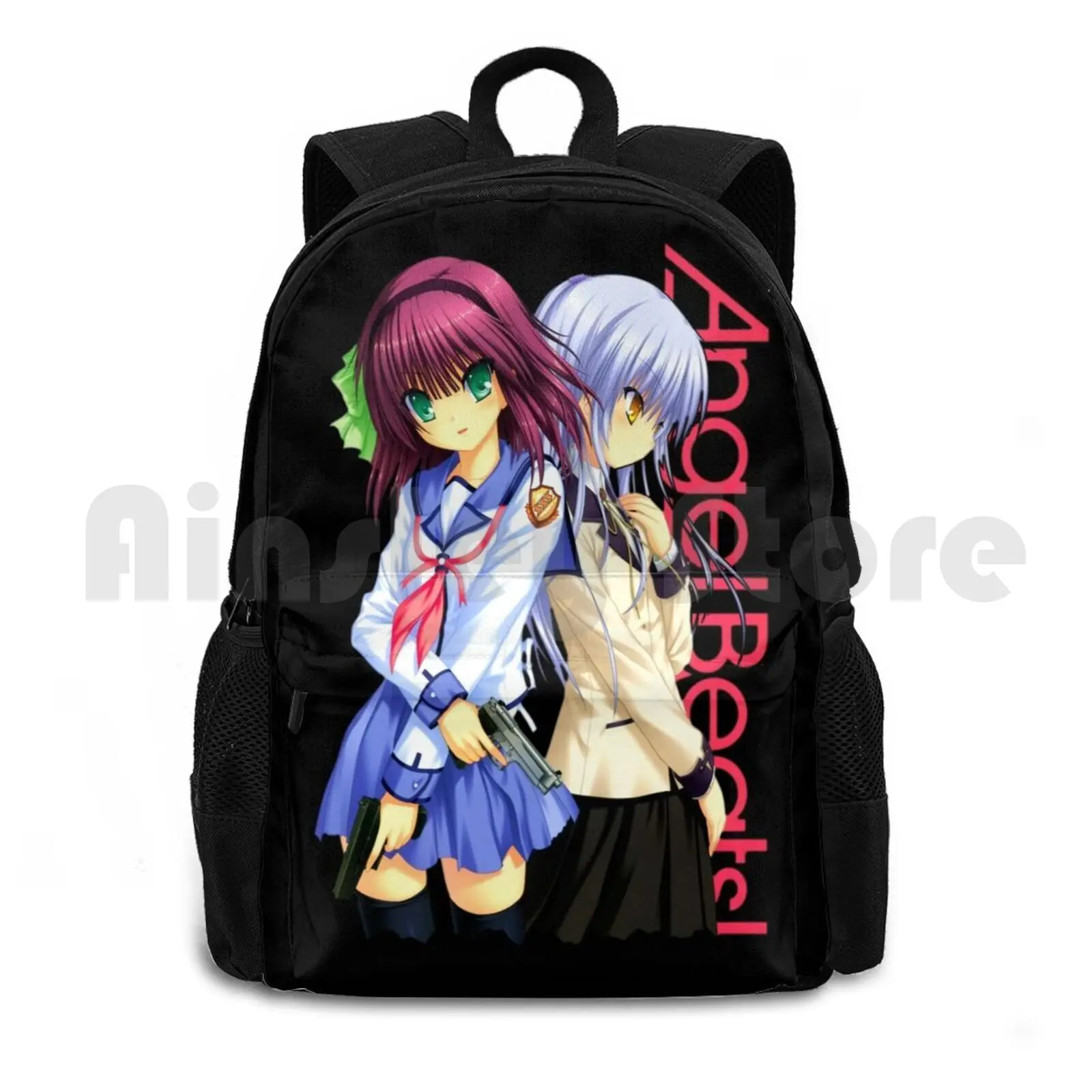 Angel &-Angel Outdoor Hiking Backpack Waterproof Camping Travel Yuzuru Otonashi Yuzuru Kanade Tachibana Shiina Yusa Nakamura