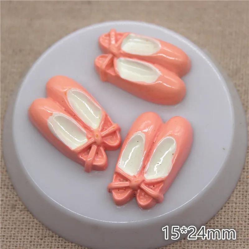 10pcs Cute Resin Ballet Shoes Miniature Art Flatback Cabochon DIY Craft Decoration,15*24mm