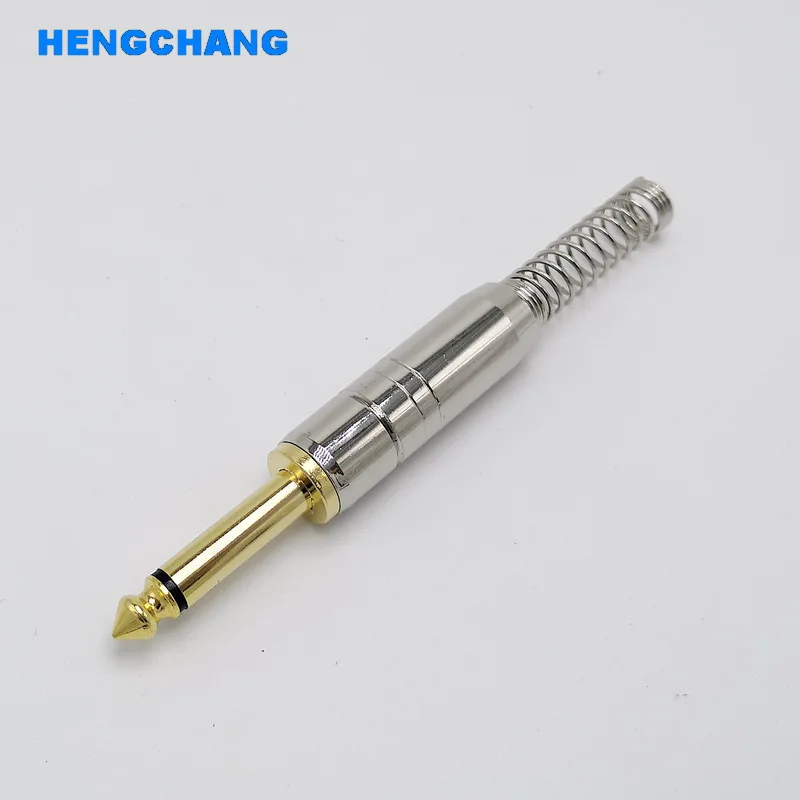 Mono 6.35 มม.เสียง 1/4 นิ้ว 6.35mm ปลั๊กฤดูใบไม้ผลิป้องกัน