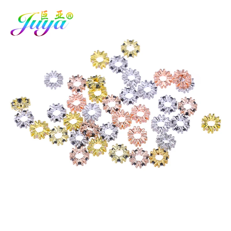 Juya DIY 7 8 9 10 mm Metal Spacer Beads Supplies Decorative Separator Divider Beads For Handmade Beadwork Beads Jewelry Making image 6