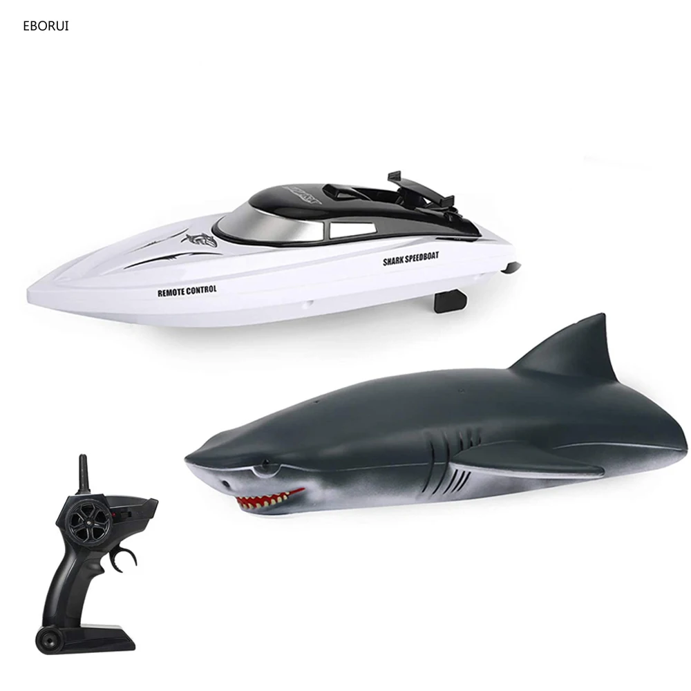 

EBORUI HY818 RC Boat 2 in 1 Remote Control Boat 2.4GHz Simulation Shark Boat for Pools and Lakes Racing Boat for Kids and Adults