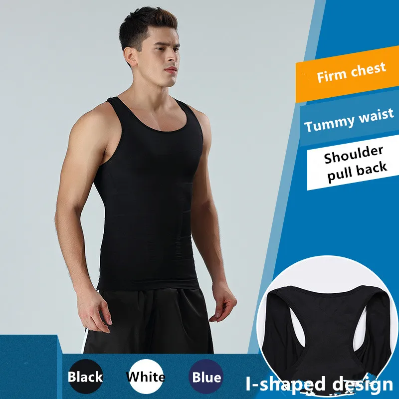 Men's Slimming Shaper Posture Vest Male Belly Abdomen For Corrector Compression Body Building Fat Burn Chest Tummy Shirt Corset