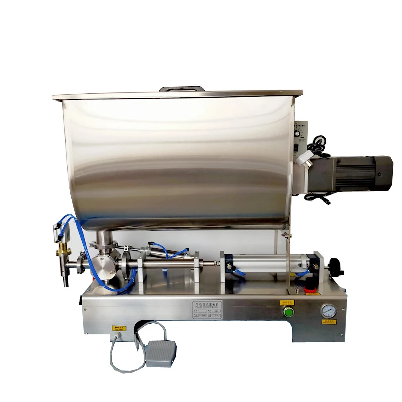 

Hot Pepper Chilli Sauce Filling Machine Mixing Hopper Cayenne Soybean Paste Salted And Fermented Soya Filler