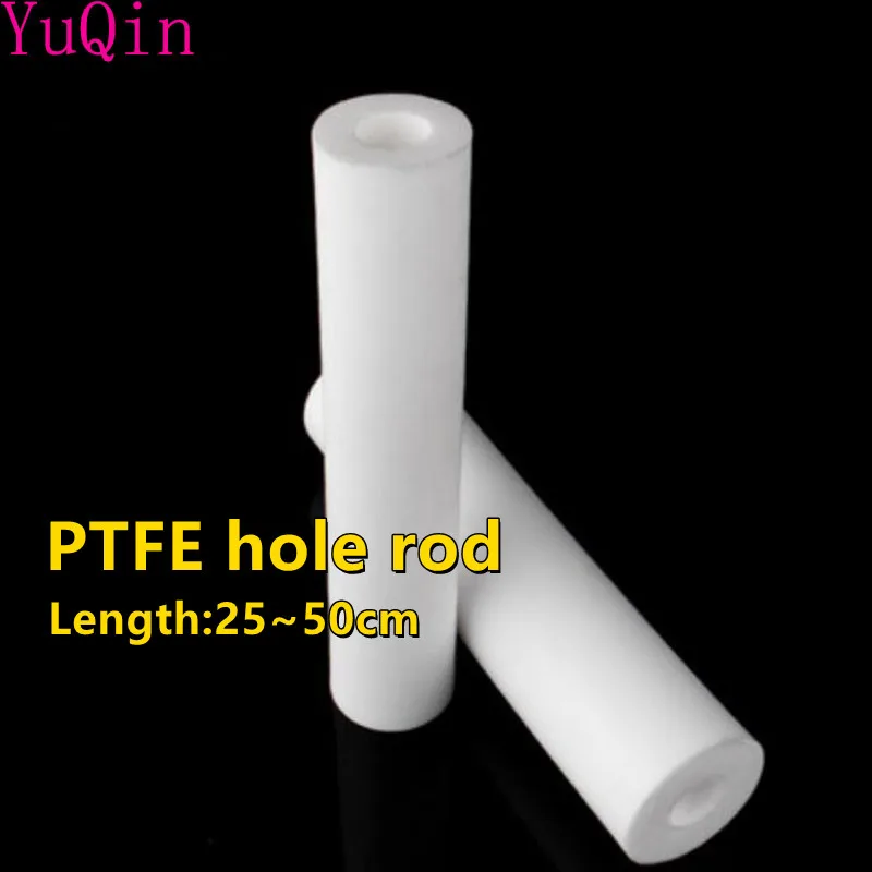 Length 25/50cm White polytetrafluoroethylene hollow rod environment-friendly non-toxic DIY PTFE sleeve PTFE bar