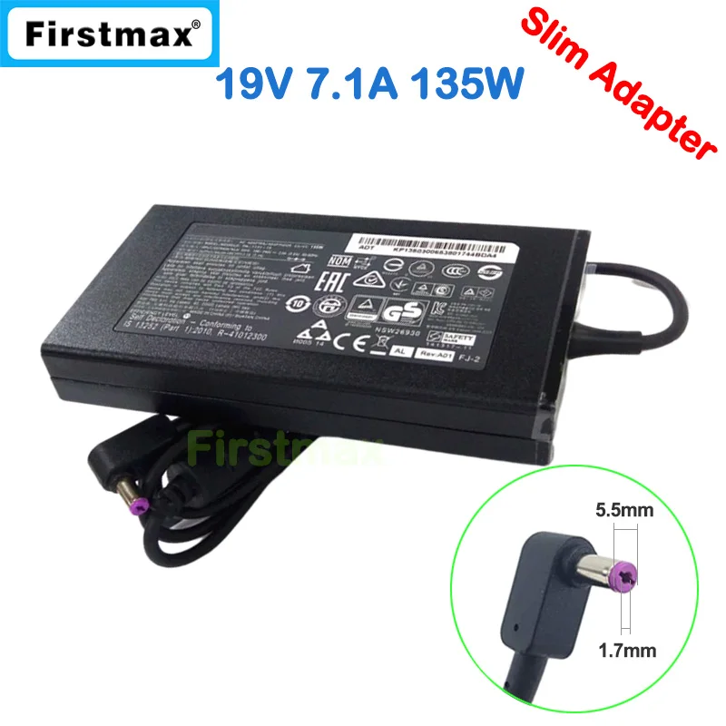 

135W Laptop Power Supply 19V 7.1A for Acer Charger ConceptD 3 Ezel CC314-72 CC314-72G CC314-72P CC315-72 CC315-72G PA-1131-16