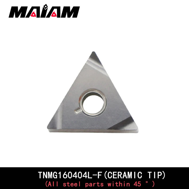 Imagem -05 - Usinagem de Acabamento Cerâmico Inserção Esquerda Direita Tnmg 160402 Tnmg 160404 Inserção de Flauta Triangular Tnmg1604 para Alumínio Aço Inoxidável