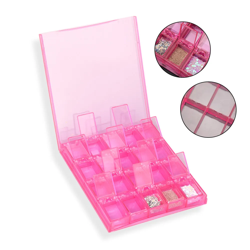 20 Grids Dismountable Clear Plastic Empty Storage Case Acrylic Accessories Nail Art Tool Organizer Holder Box