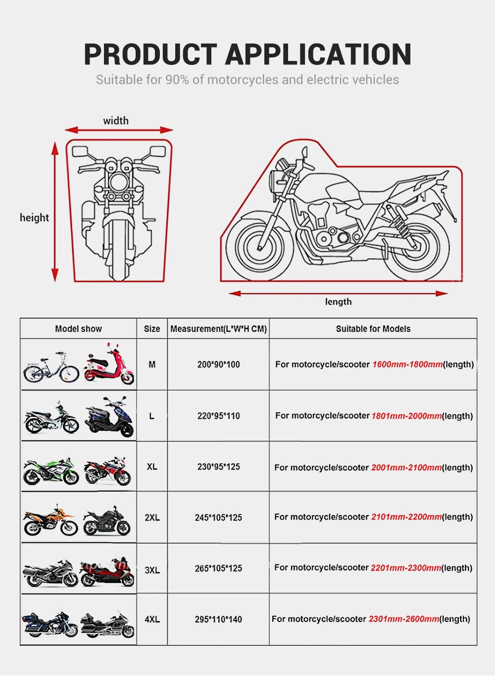 Motorradabdeckung, wasserdicht, für alle Jahreszeiten, Motorradabdeckung, staubdicht, UV-Schutz, für den Außenbereich, Innenbereich, Moto, Roller, Motorrad, Regenschutz – Detail 3