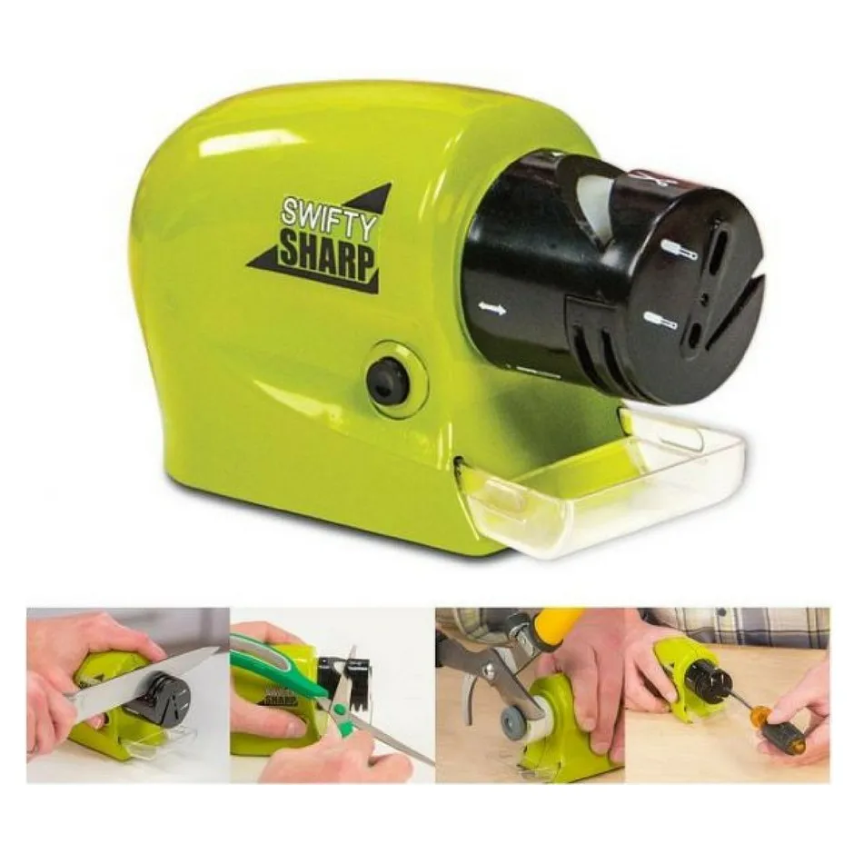 Auto Swifty Sharpener Electric Knife Sharpener Whetstone Sharp Motorized Kitchen Knives Scissors Sharpening Tool Pengasah Pisau