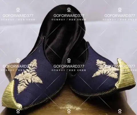 Scarpe da uomo musulmane Tradizione matrimonio ricamata Pakistan Islam Vintage Primavera
