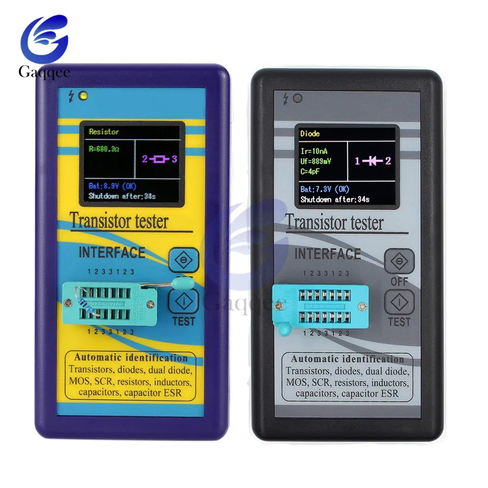 Multi-Purpose M328 Transistor Tester 128*160 Diode Thyristor Capacitance Resistor Inductance MOSFET Meter 1.8\'\' LCD ESR Digital