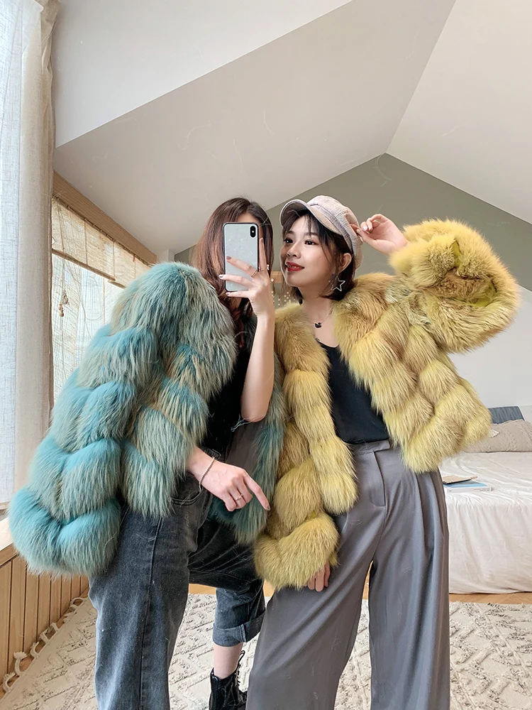 2020 winter new style whole fur fox fur coat female Korean long-sleeved short section imported red fox fur coat