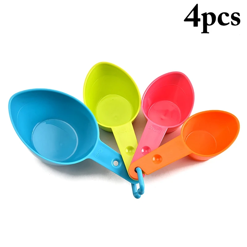 4PCS/Set Plastic Measuring Spoon Set Scale Plastic Measure Cup Baking Measuring Tool kitchen Measuring Spoons Cup