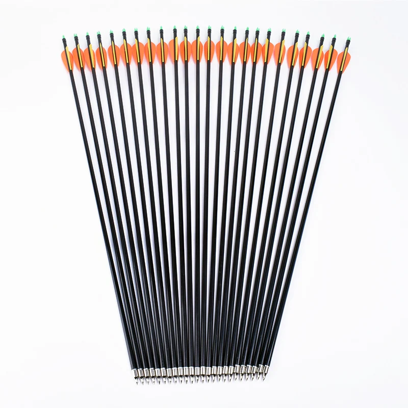 6/12/24pcs Archery 30Inch Fiberglass Arrow Replaceable Arrow Bolts Spine700 For Recurve/Compound Bow Hunting