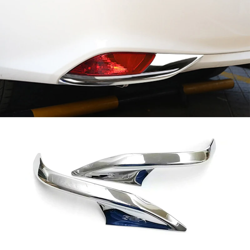 

For Toyota Vios sedan 2017 2018 Accessories ABS Chrome Car rear fog lampshade frame Cover Trim Car Styling 2pcs