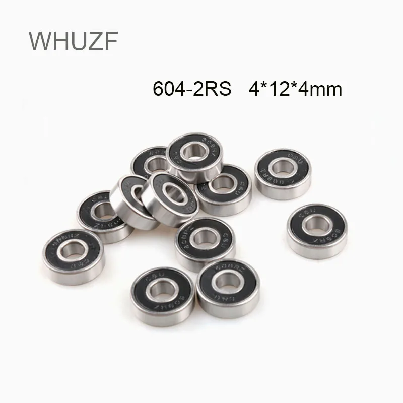 

WHUZF Free Shipping 50/100PCS 604-2RS RZ 604rs Bearing ABEC-1 4x12x4 MM Miniature 604Z Ball Bearings 604 RS EMQ Quality