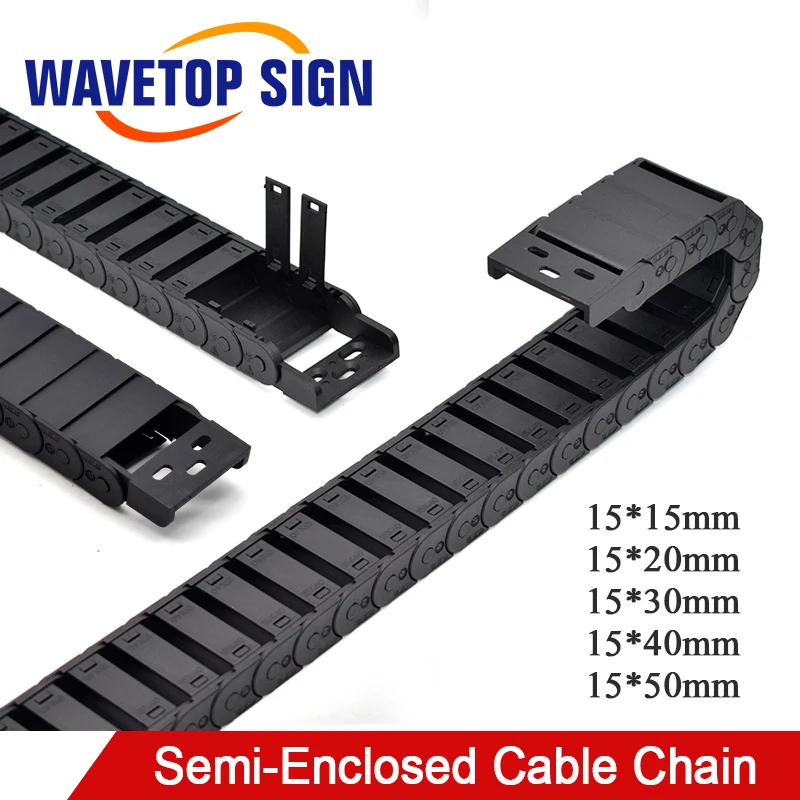 1meter kabel řetízek semi-enclosed 15*20 30 40 50mm drát převodovka doručovatel plastový tahat towline pro 3D knihtiskař CNC gravírování