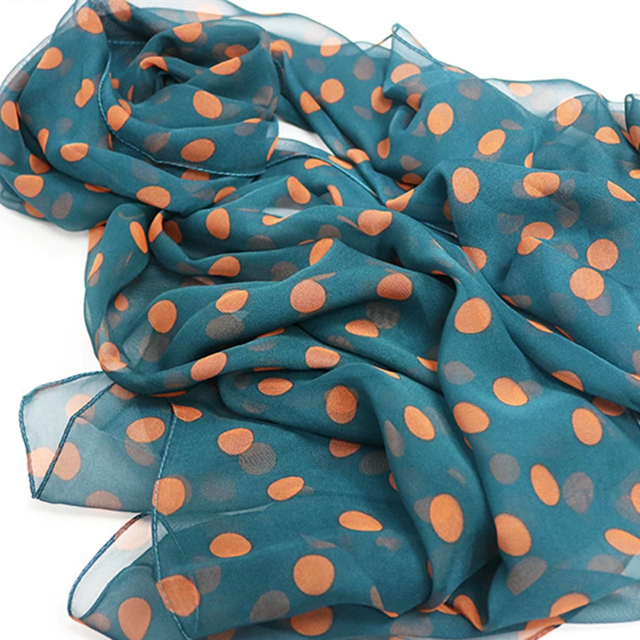Speelk yepyeni Polka Dot Georgette ipek eşarp kadın moda nokta eşarp ve sarar kadın uzun açık şal toptan