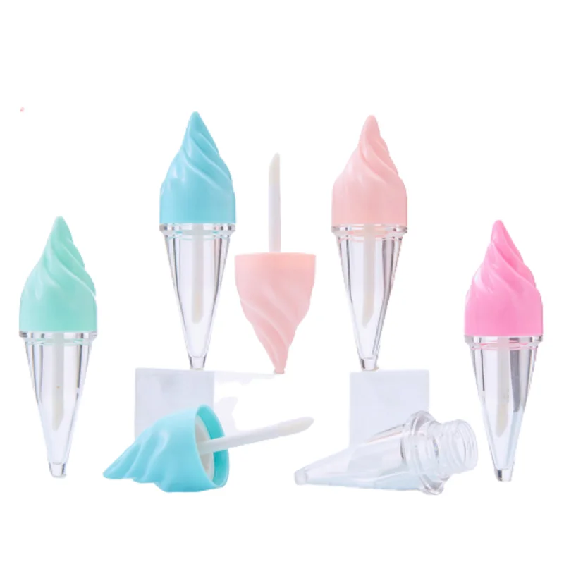 

Empty Lip Gloss Tubes Packaging Pink Blue Cute Ice Cream Shape Liquid Lipstick Lip Glaze Tube 8ML Lipgloss Containers 30/50PCS