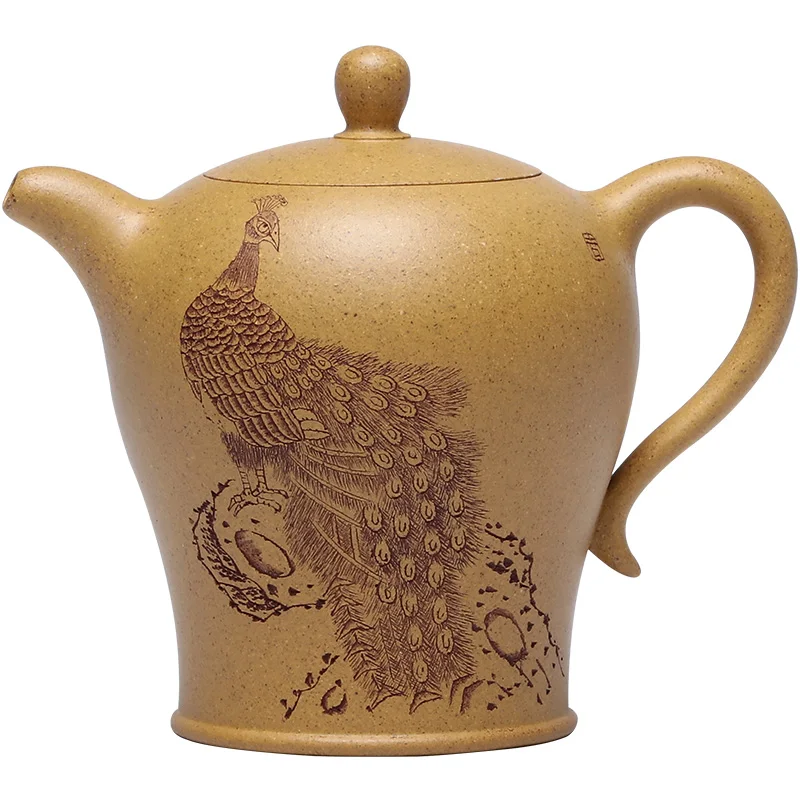 ★of the yixing recommended all hand carved painting small capacity gold period of clay teapot collection jack the teapot