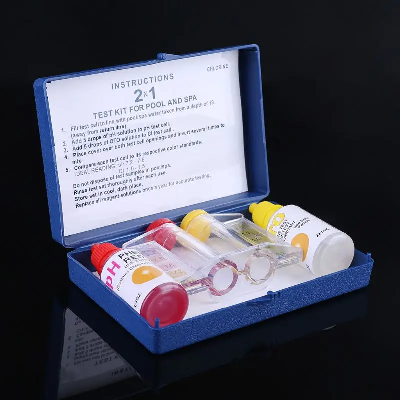 pH Chlorine Water Quality Test Kit Swimming Pool Hydroponics Aquarium Tester