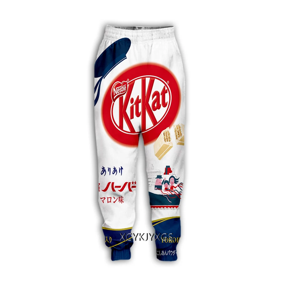 xinchenyuan 3D Food Kitkat Print-Casual Pants Sweatpants Straight Pants Sweatpants Jogging Pants Trousers K101