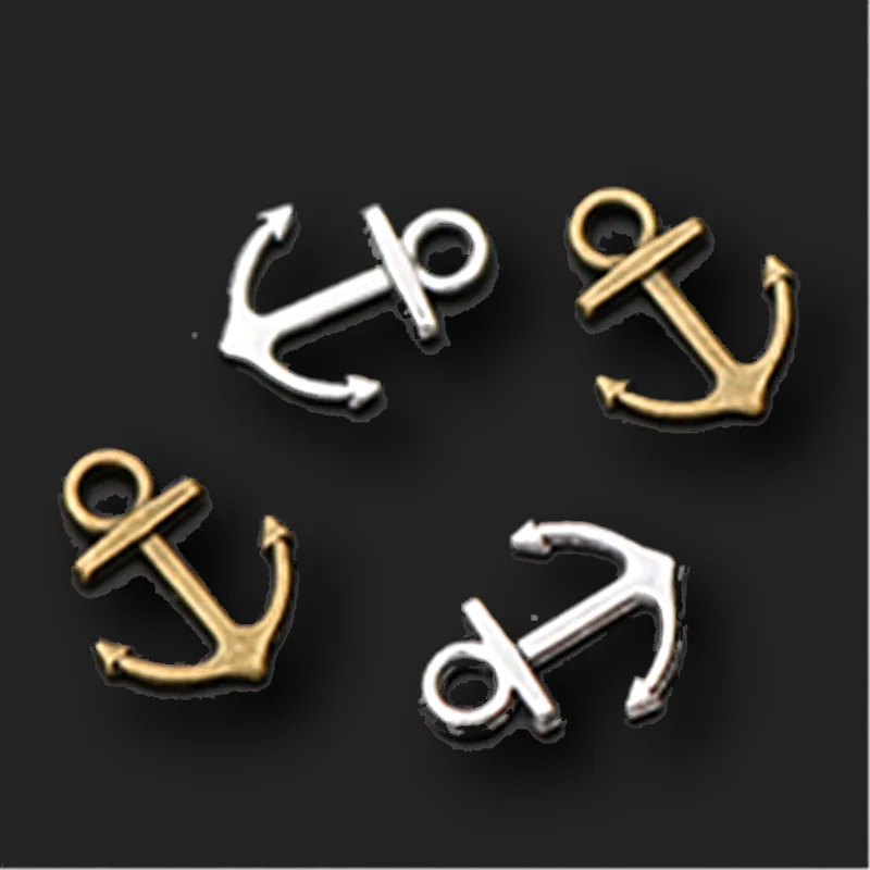 20pcs Cute Alloy Anchors Pendants Ocean Style Metal Accessories DIY Charms For Jewelry Craft Making 15*19mm A424