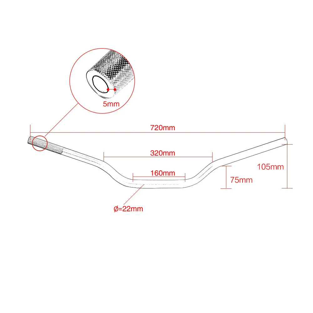 22mm 7/8\'\' Motorcycle Handlebar Aluminum Alloy Steering Wheel for Yamaha MT07 FZ1 XJ6 Ninja 400 Z800 CB500X Cafe Racer Pit Bikes